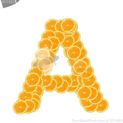 Image of orange fruit alphabet