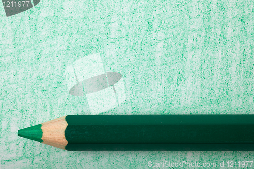 Image of Green color pencil with coloring