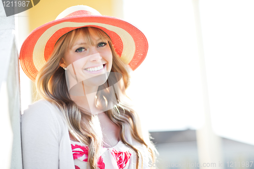 Image of Beautiful Caucasian woman outdoor