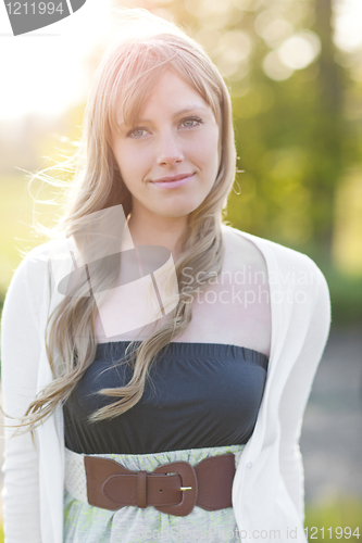 Image of Beautiful Caucasian woman outdoor