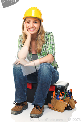 Image of woman on toolbox