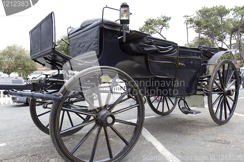 Image of Vintage horse-drawn carriage for tourist