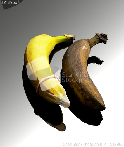 Image of condom on banana