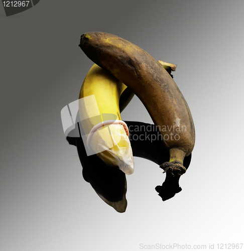 Image of condom on banana