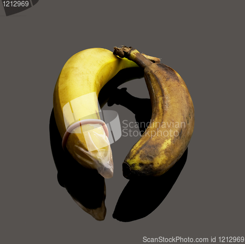 Image of condom on banana