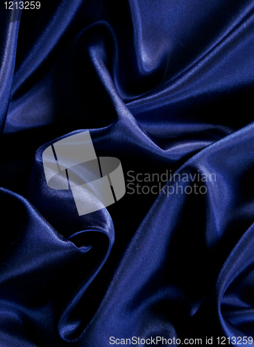 Image of Smooth elegant dark blue silk as background 