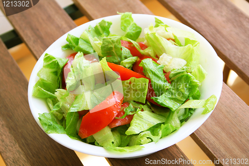 Image of Healthy vegetarian Salad on the white plate 