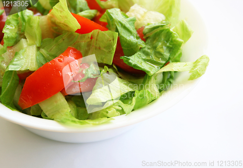 Image of Healthy vegetarian Salad on the white plate 