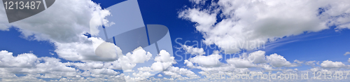 Image of Blue cloudy sky panorama