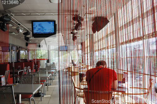 Image of light and airy room of the restaurant