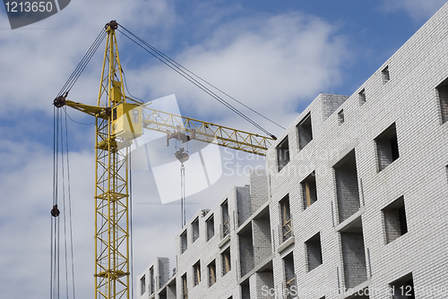Image of construction yard with crane