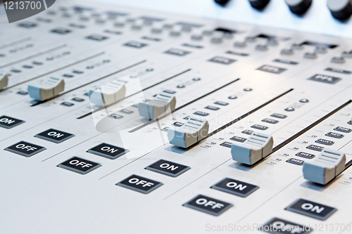 Image of sound mixer with blurry background 