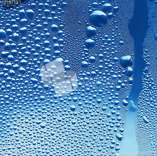 Image of water drops on glass