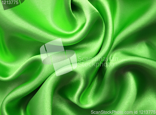 Image of Smooth elegant green silk as background