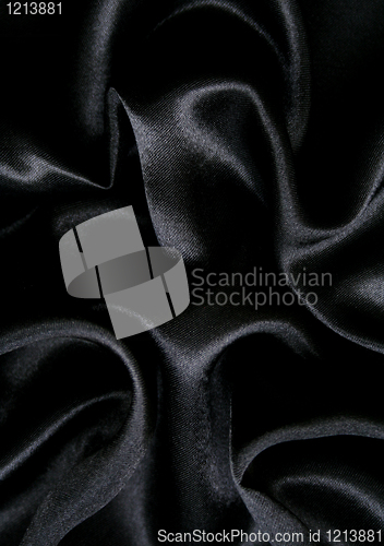 Image of Smooth elegant black silk as background