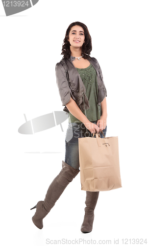 Image of young woman with shopping