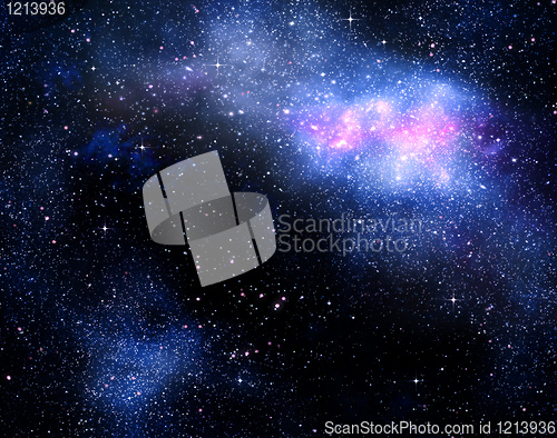 Image of starry deep outer space nebual and galaxy