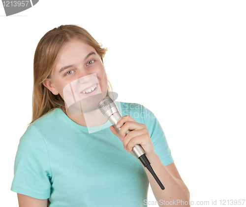 Image of teenage girl singing