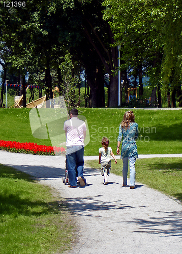 Image of young family walk