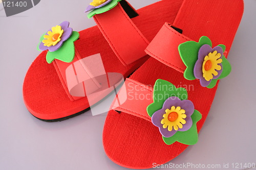 Image of Slippers with flowers