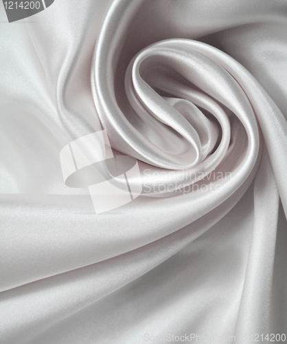 Image of Elegant silvery white silk as background