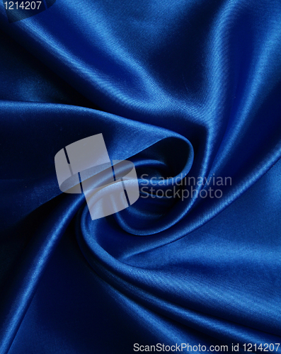 Image of Smooth elegant dark blue silk as background 