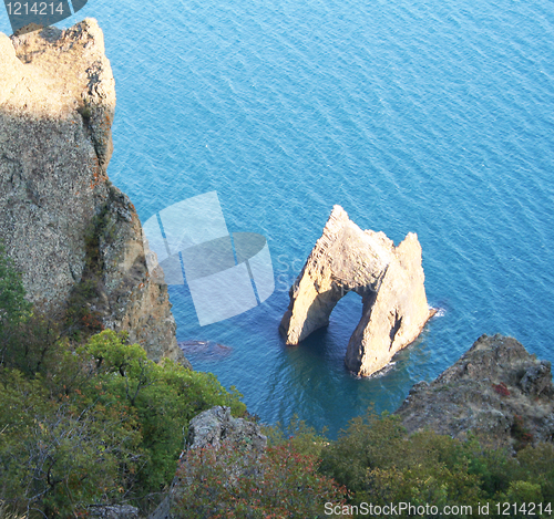 Image of Ukraine. Crimea. Famous Golden Gate rock in Karadag park  