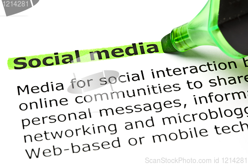 Image of 'Social media' highlighted in green