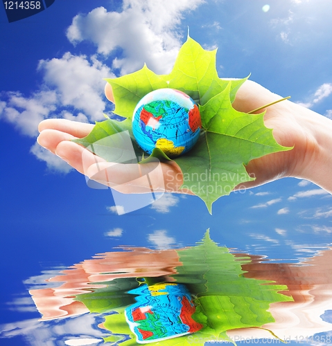 Image of hand and globe