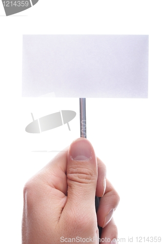 Image of hand and blank paper