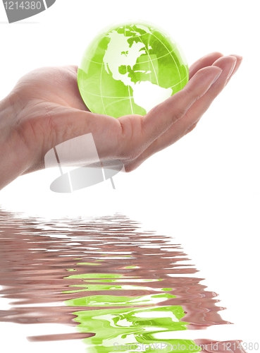 Image of hand and globe