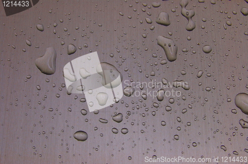 Image of water drops on metal surface