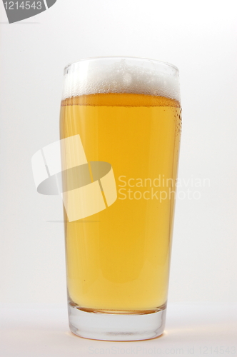 Image of glass of beer isolated on white background
