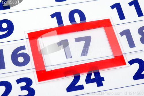 Image of 17 calendar day