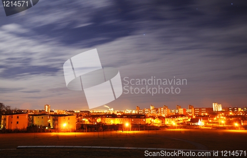 Image of city and sky at night