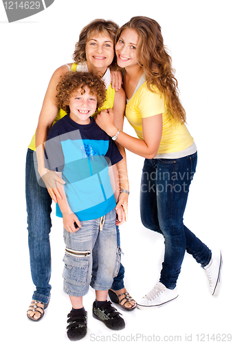 Image of Happy family isolated on white background