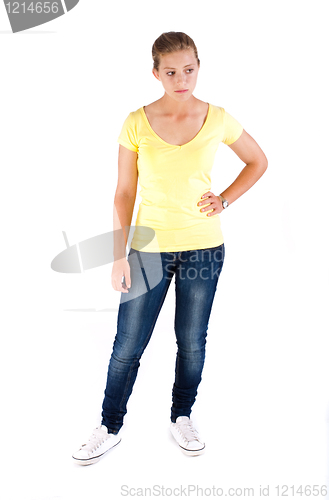 Image of Fashion model posing in studio