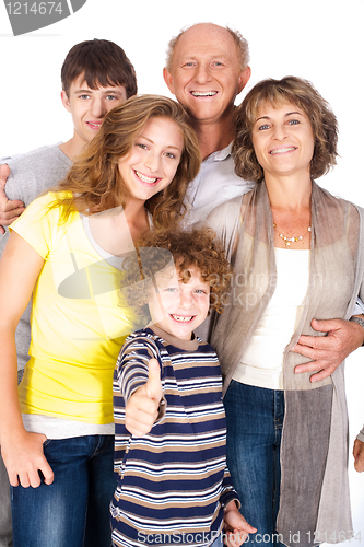 Image of Thumbs-up family posing in style