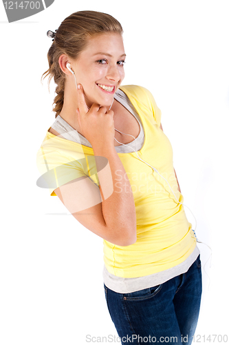 Image of Attractive young girl with headphones