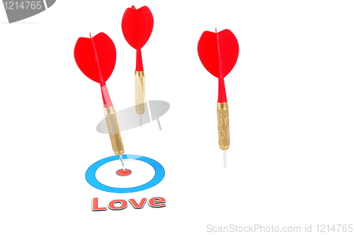 Image of love concept with dart arrow