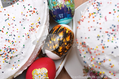 Image of Easter cakes and eggs