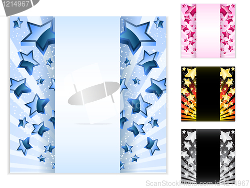 Image of Star Card with Stripes. Set of 4 layouts