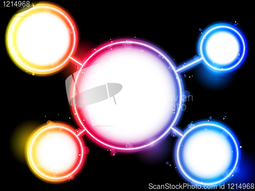 Image of Rainbow Circle Border with Sparkles and Swirls.