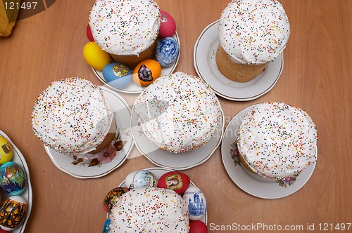 Image of Easter cakes and eggs