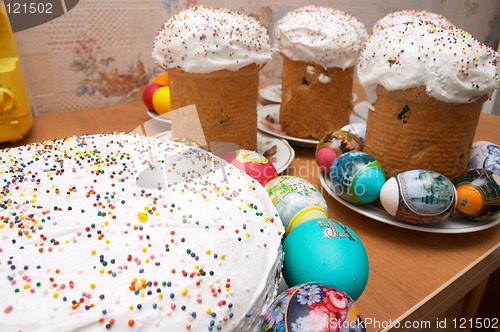 Image of Easter cakes and eggs