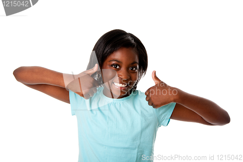 Image of Happy teenager - thumbs up