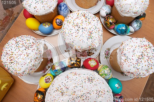 Image of Easter cakes and eggs