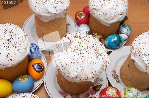 Image of Easter cakes and eggs