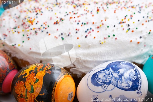 Image of Easter cakes and eggs