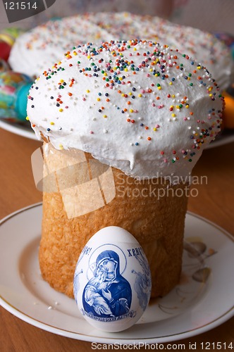 Image of Easter cakes and eggs